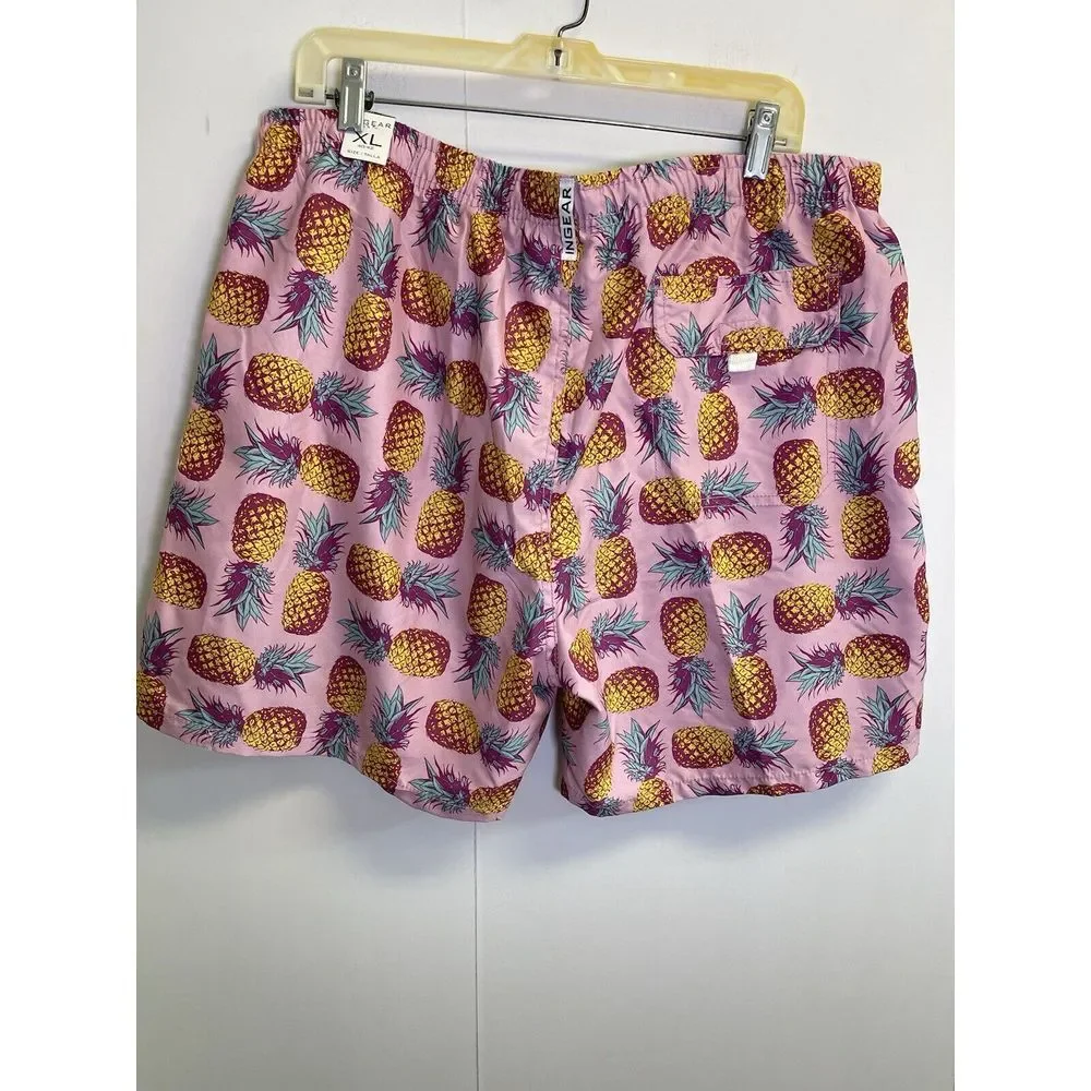 Ingear Swim Men's Size: XL (40/42) Pink Pineapple Print Trunks Key West, Florida